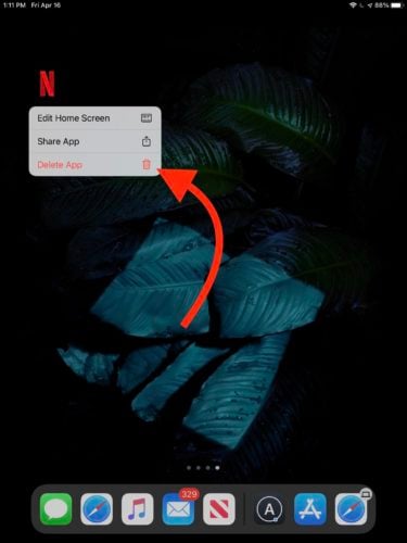 delete netflix on ipad