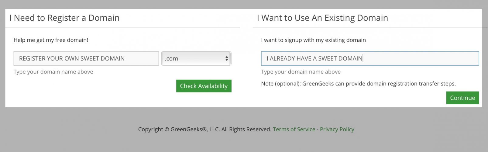 greengeeks domain registration