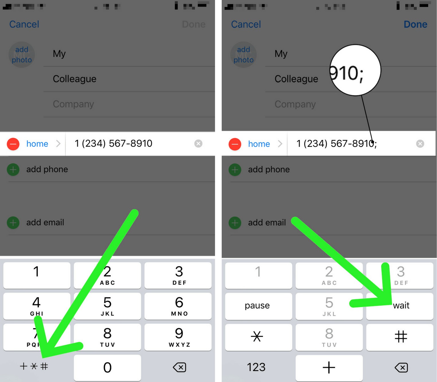 how to add extension when calling
