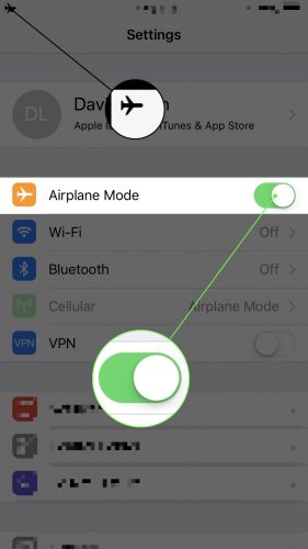 how to turn on airplane mode in settings app