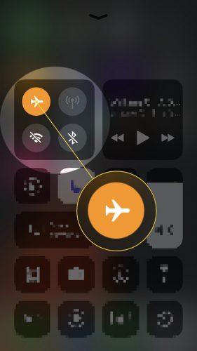 how to turn on airplane mode in control center