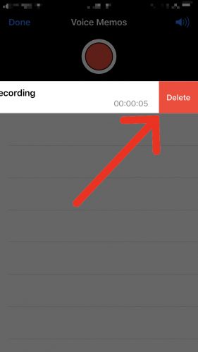 delete voice memo on iphone