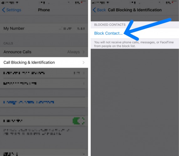 block a number on iphone saved as contact