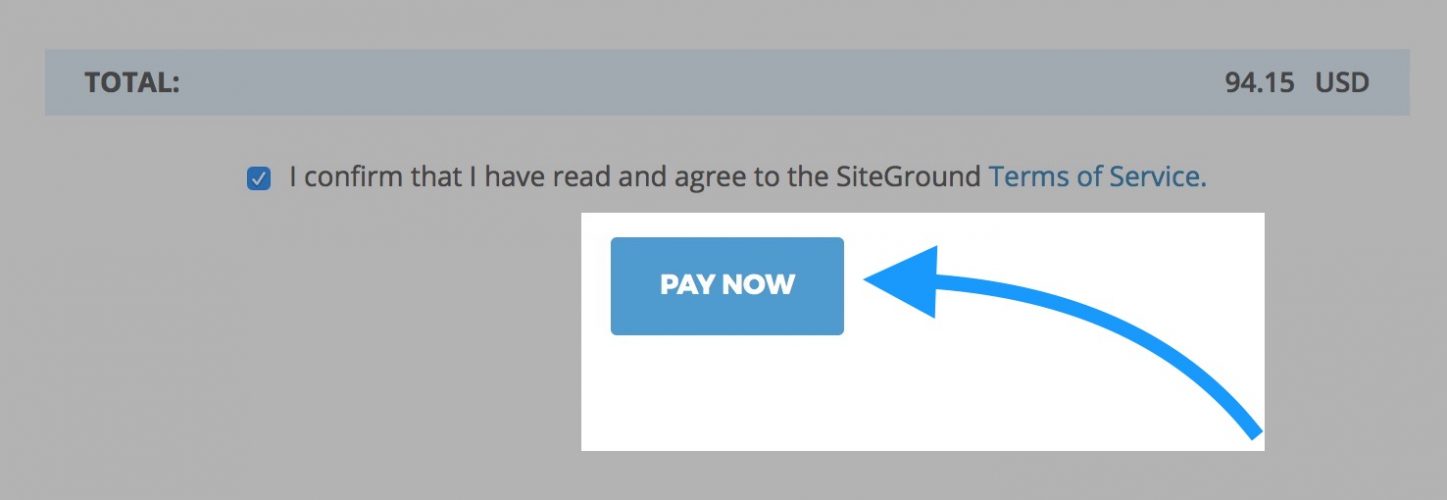 pay now for siteground hosting