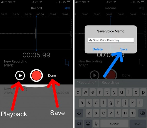record voice on iphone