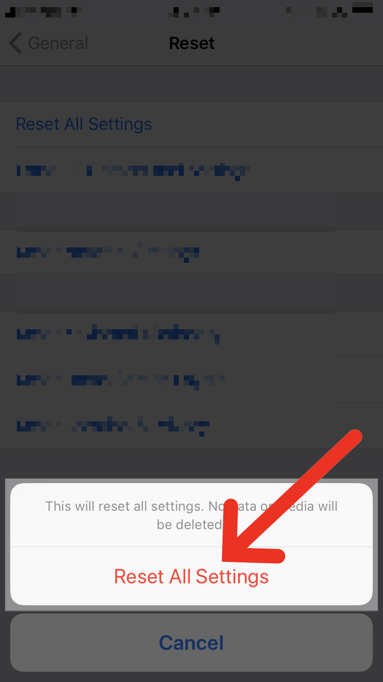 Reset all settings. Reset all. Reset setting что это значит.