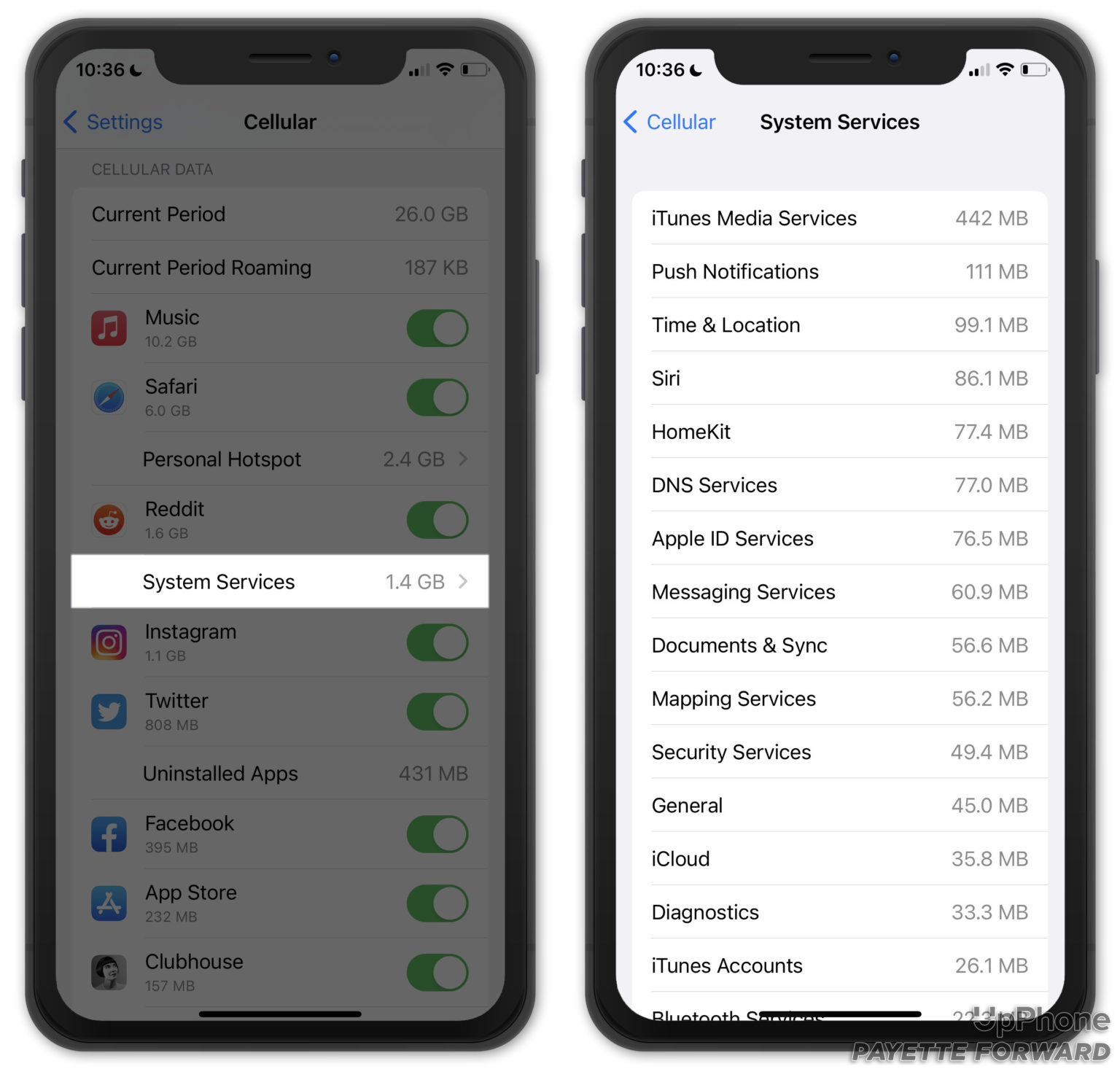 What uses data on iphone using too much the fix 