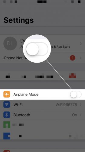 apaga el modo avión en tu iPhone