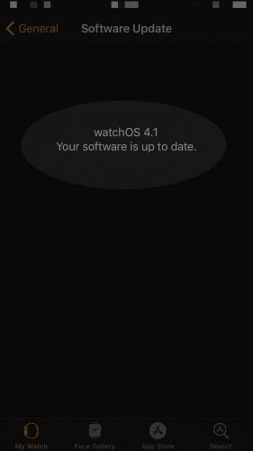 watchOS is up to date