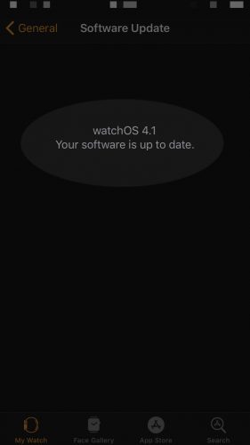 watchOS is up to date