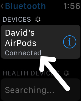 airpods connected to your apple watch