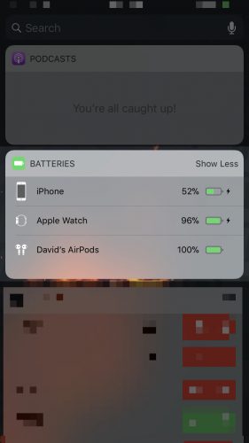 batteries widget on iphone