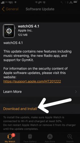 download and install watchOS