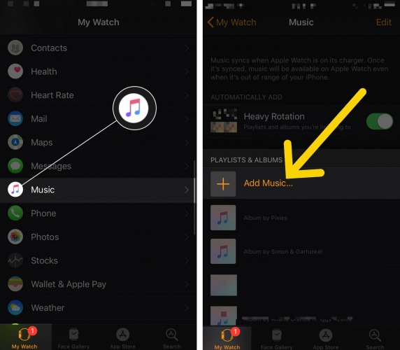 Cómo agregar música a Apple Watch