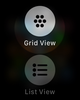 poner las aplicaciones de Apple Watch en la vista de cuadrícula