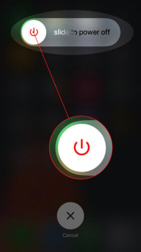 desliza para apagar icono de encendido en el iphone