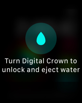 turn digital crown to unlock and eject water