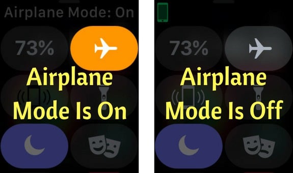 turn off airplane mode apple watch