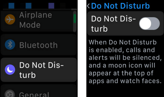 turn off do not disturb on your apple watch