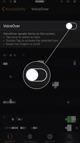 turn off voiceover apple watch