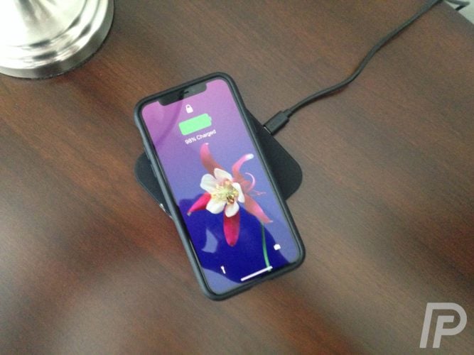 iPhone is charging wirelessly
