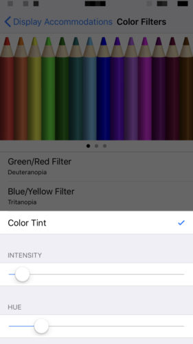 adjust color filters on iphone