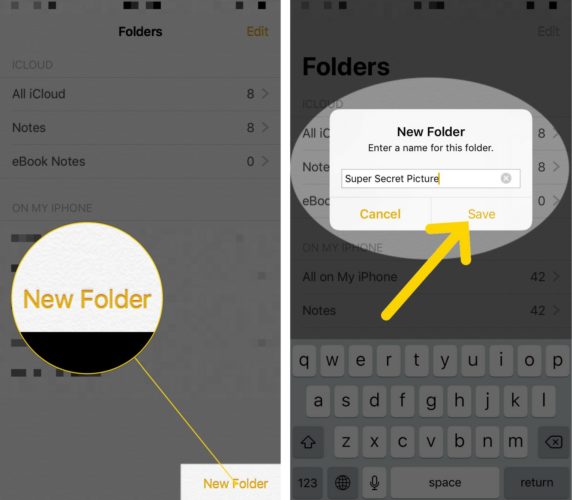 create folder for hiding iphone photos