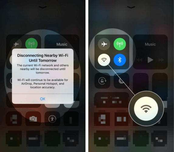 disconnecting nearby wi-fi until tomorrow