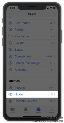 hidden album on iphone