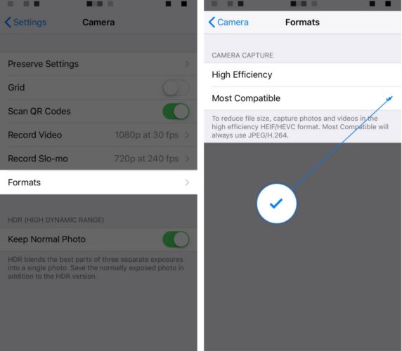 Camera Format Changed To High Efficiency On Iphone The Fix