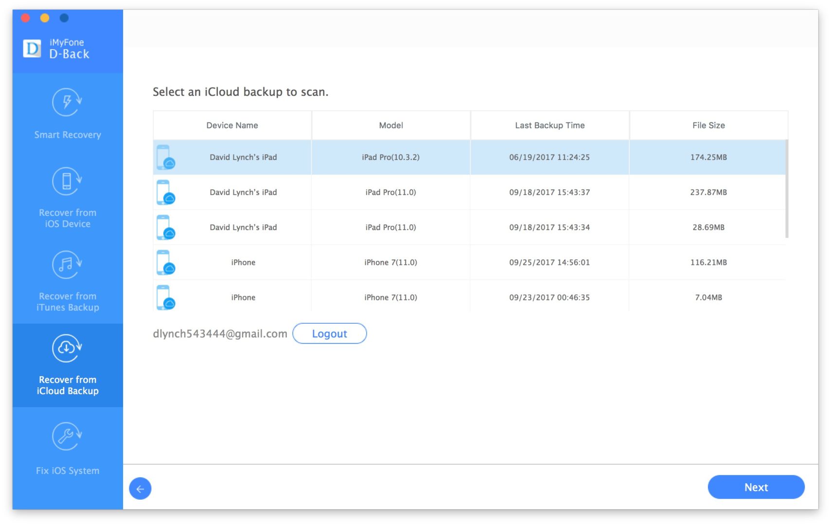 icloud backups to scan