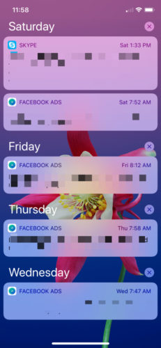 notification center on iphone x