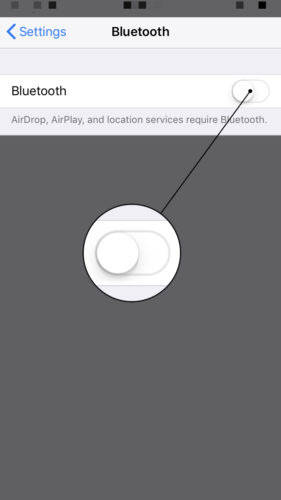 turn off bluetooth in the settings app