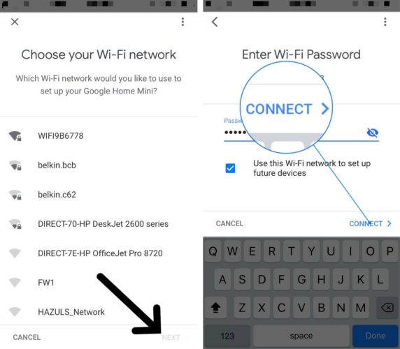 connect to wifi for google home