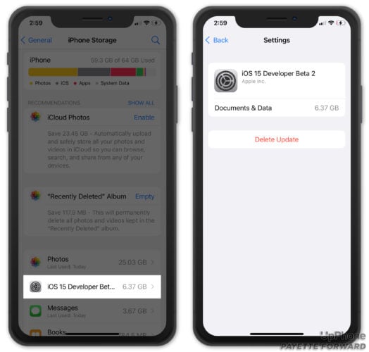 eliminar la actualización de ios en ajustes