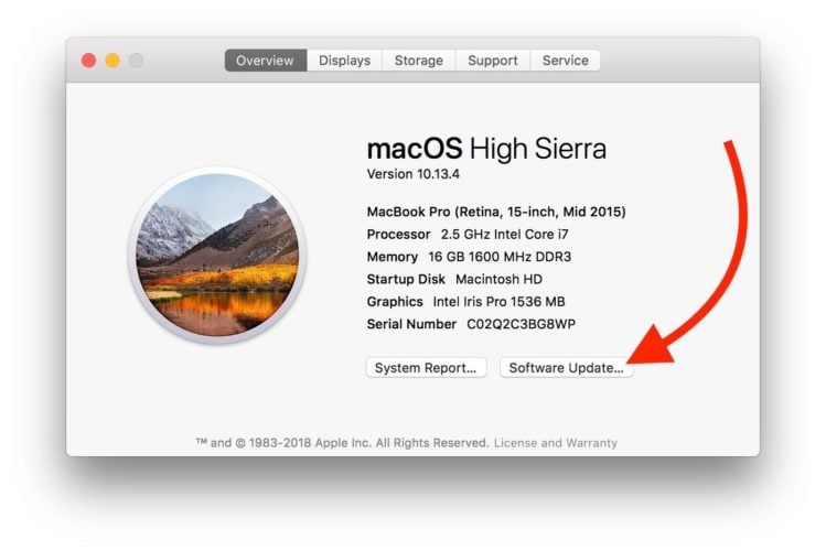 click software update on mac