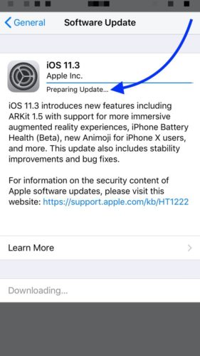 iphone atascado preparando actualización