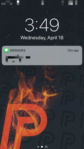 push notification from messages app