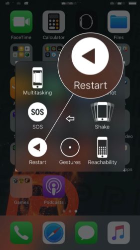 reiniciar el iPhone con assistive touch