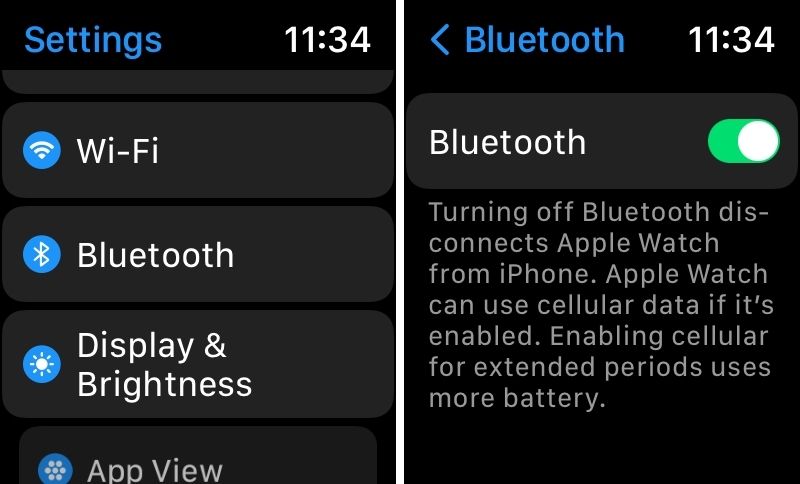 alternar bluetooth en apple watch