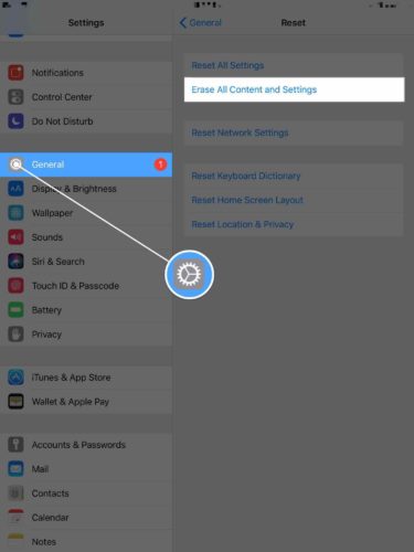 erase all content and settings on ipad