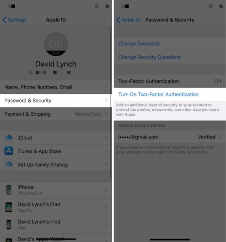 iphone two factor authentication