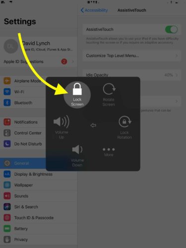 lock screen ipad assistivetouch