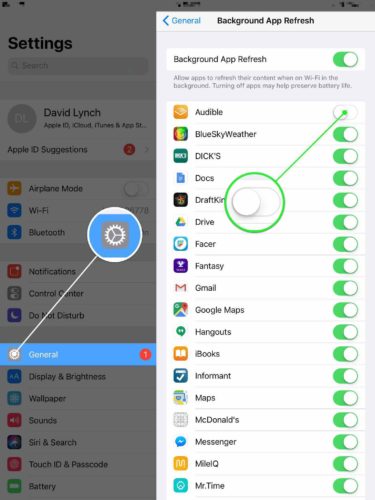 turn off ipad backgorund app refresh