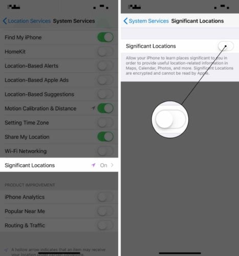 turn off iphone significant locations