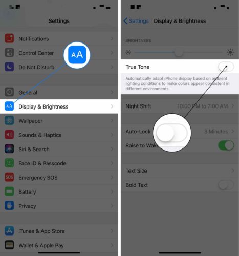 turn off iphone true tone