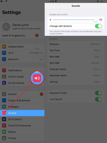 turn on ipad change with buttons