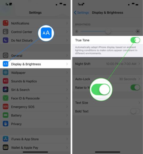 turn on iphone true tone display
