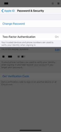 two factor authentication on iphone