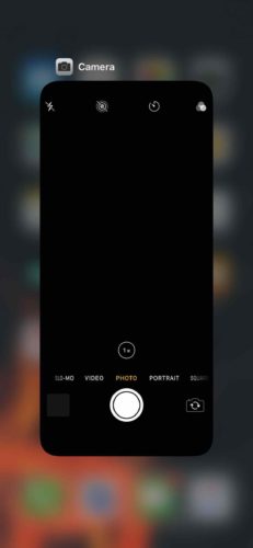 camera in app switcher